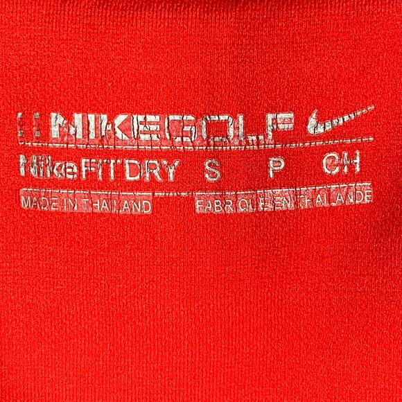 Nike Golf Polo Shirt Dri Fit Athletic Striped Short Sleeve Red White Mens Small - Picture 7 of 9